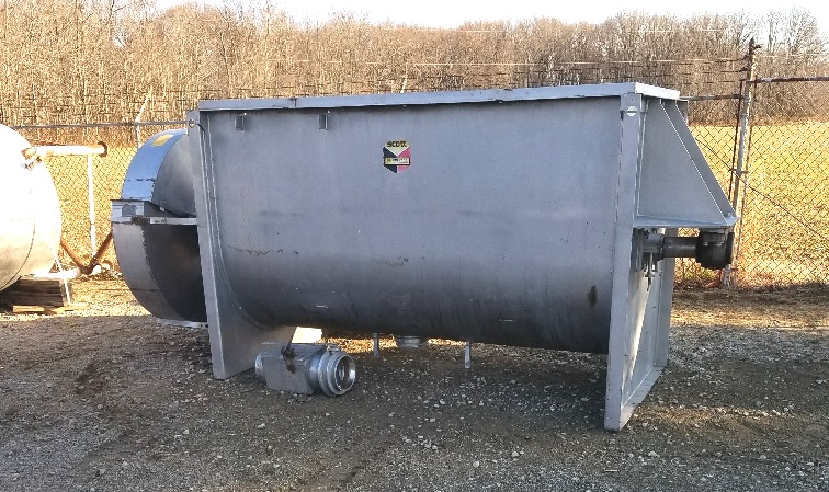 ***SOLD*** used 100 Cu.Ft. Scott Paddle Blender. Stainless Steel. Trough dimensions 4' wide X 8' Lgth X 4'6